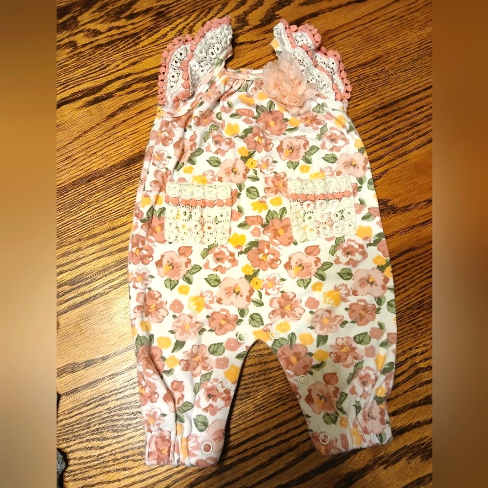 Floral Lace Kids Romper
